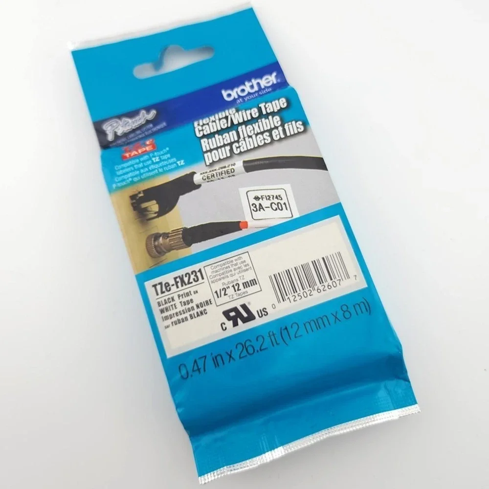 Brother P Touch TZE FX231 Flexible Cable Wire Tape 1/2